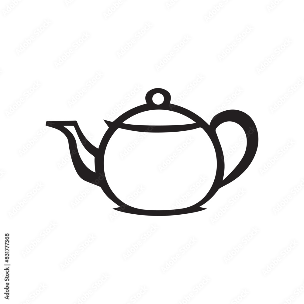 Tea kettle black icon. Hot cooking vector design. Tea kettle black icon. Hot cooking vector design.