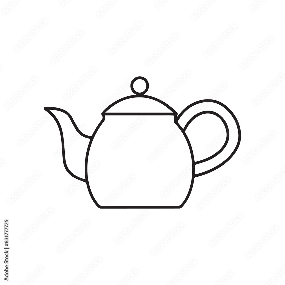 Tea kettle black icon. Hot cooking vector design. Tea kettle black icon. Hot cooking vector design.