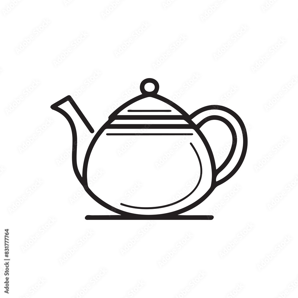 Tea kettle black icon. Hot cooking vector design. Tea kettle black icon. Hot cooking vector design.