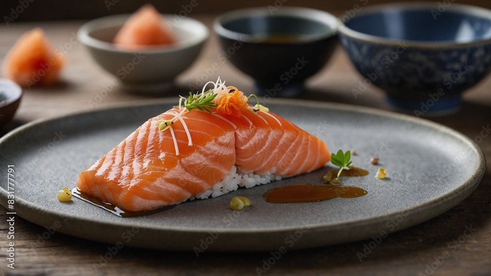 Sake (Salmon) Nigiri, Japan Food