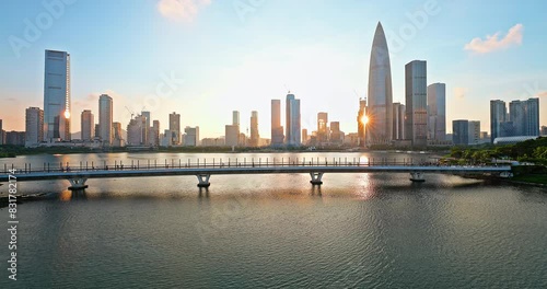 Modern city skyscraper architectural landscape in Shenzhen photo