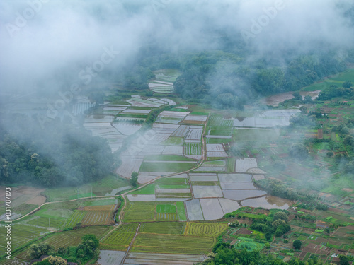 Aerial photography of Chinese pastoral scenery