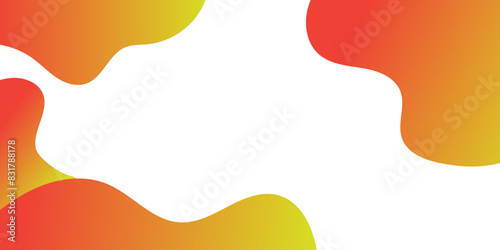 Abstract yellow and orange fluid shape modern background