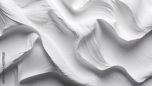 White paper texture background. Crumpled white paper abstract shape background. Generative AI.