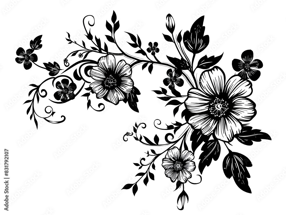 custom made wallpaper toronto digitalblack and white floral background