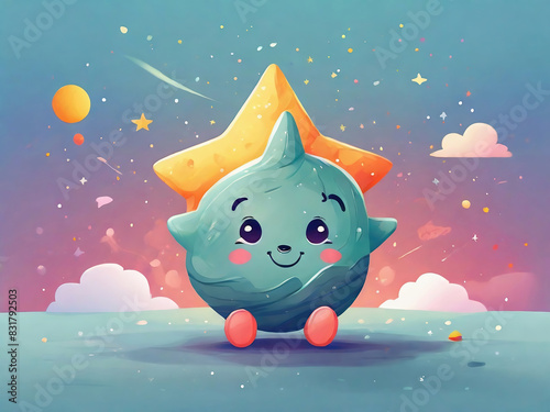 Plakat star, picture book, in the sky