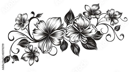 Wallpaper Mural black and white flowers Torontodigital.ca