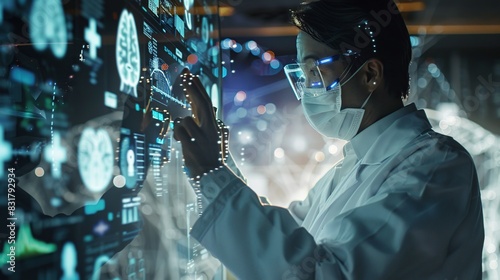 Wallpaper Mural Young medical specialist examines the urinary system on a virtual computer screen. Medical concept. Torontodigital.ca