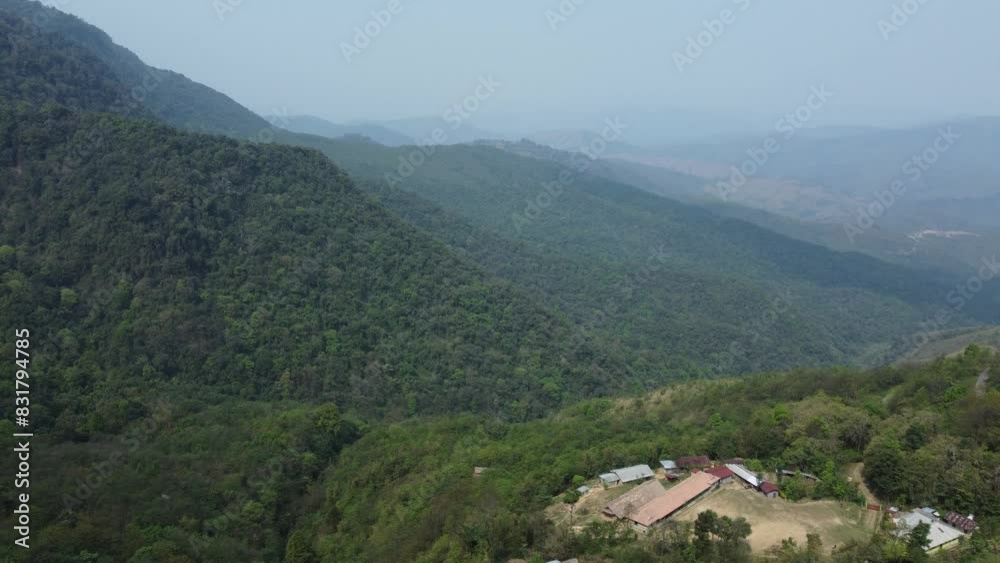 Drone view shot of landscape or houses and environment of people living in Nagaland, India. Drone view shot of landscape or houses and environment of people living in Nagaland, India.