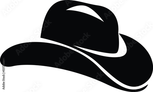 Cowboy Hat icon Vector illustration. Bailey Hat Silhouette Sign Design, emblem isolated on White Background