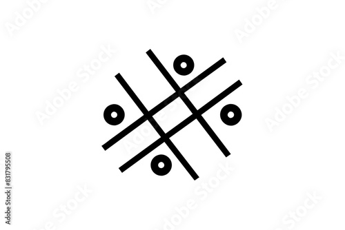 tic tac toe game silhouette vector illustration 