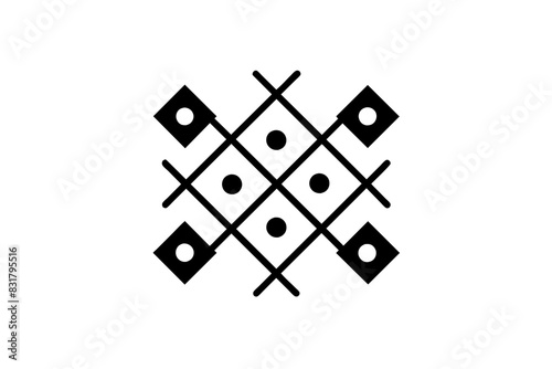 tic tac toe game silhouette vector illustration 