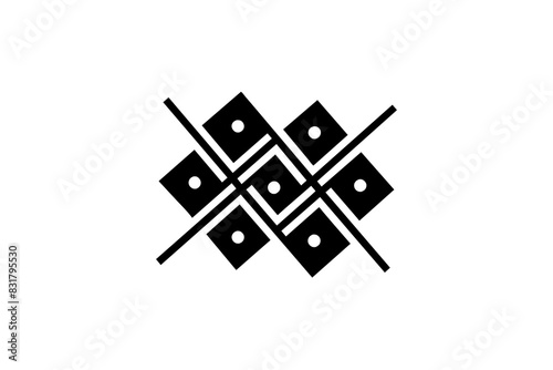 tic tac toe game silhouette vector illustration 