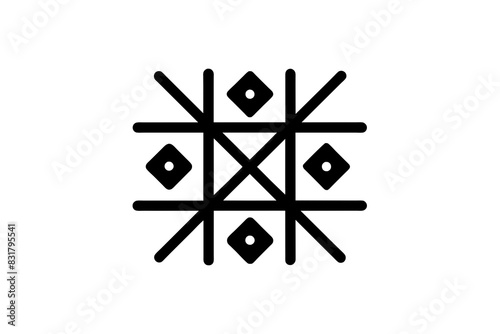 tic tac toe game silhouette vector illustration 