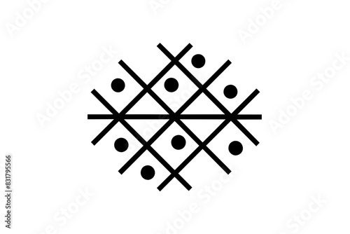 tic tac toe game silhouette vector illustration 
