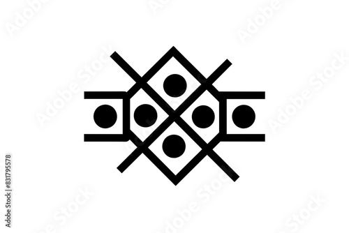 tic tac toe game silhouette vector illustration 