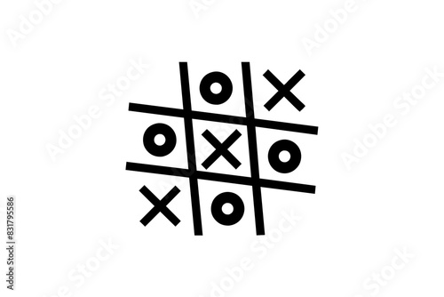 tic tac toe game silhouette vector illustration 
