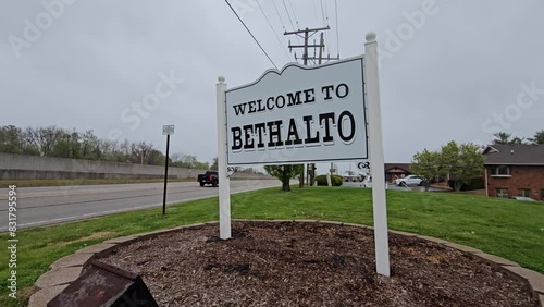Welcome to Bethalto Sign Outside Village Along S Bellwood Drive Route 111, Illinois, USA. photo