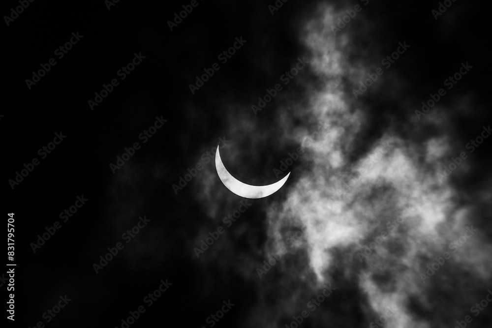 Fototapeta premium Solar Eclipse 2024 Seen from South Texas