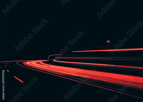 glowing neon blue yellow lines, bright lights, blue vector background, illuminated high speed traffic motion road at night, high speed effect vector,banner, cover, post ad
