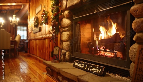 A cozy fireplace with 