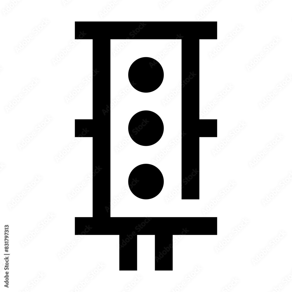 Traffic light line map and location icon Traffic light line map and location icon