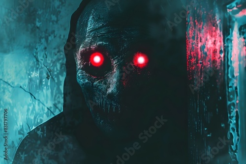 Menacing Glowing Eyes A Horror Movie Posters Ominous Warning