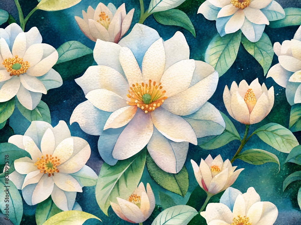Background with white flowers Background with white flowers