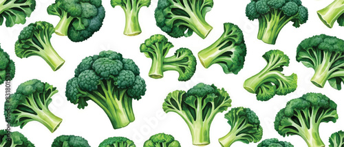 broccoli seamless pattern food background3 photo