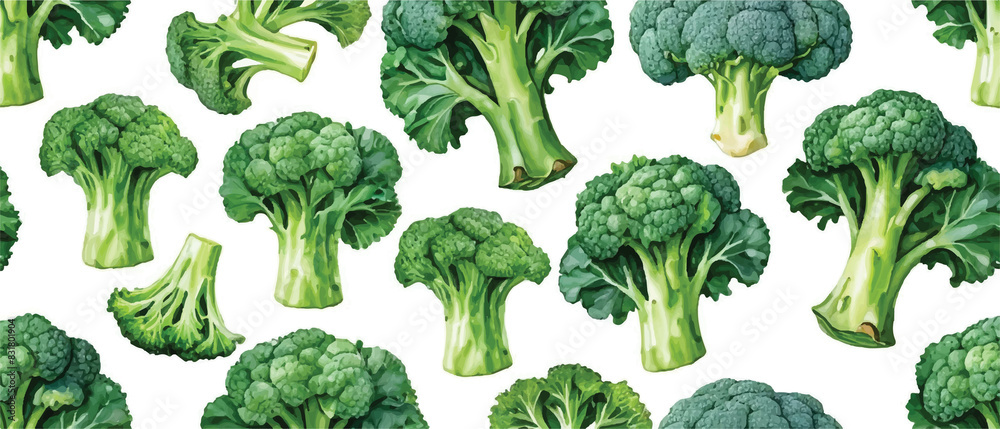 broccoli seamless pattern food background2