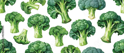 broccoli seamless pattern food background2 photo