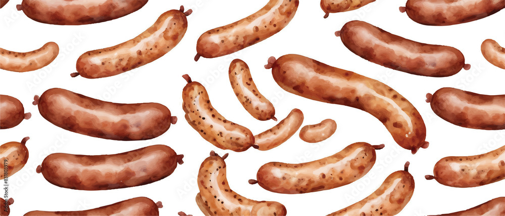 Sausage seamless pattern fastfood background4 Sausage seamless pattern fastfood background4