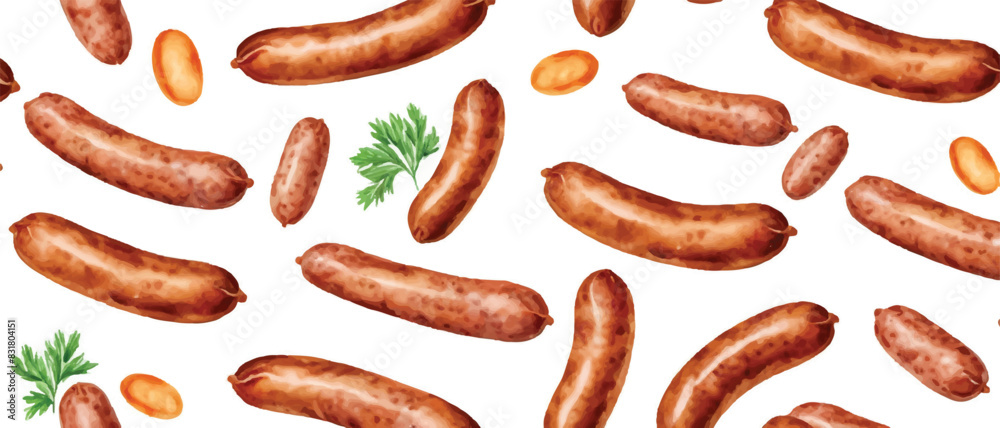 Sausage seamless pattern fastfood background3 Sausage seamless pattern fastfood background3