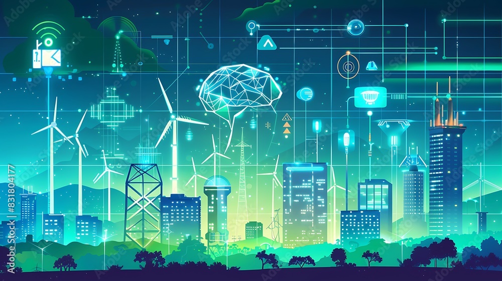 AI and Sustainability: Illustrate an AI-driven system monitoring and ...