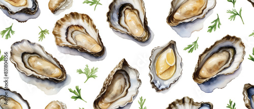 shell seamless pattern seafood background3