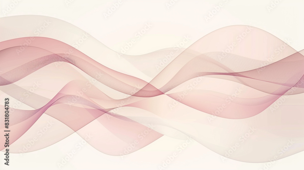 Fashion retailer brochure with elegant geometric waves in blush pink and ivory, Fashion retailer brochure with elegant geometric waves in blush pink and ivory,