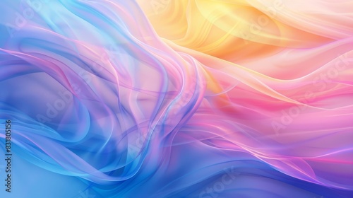 Blending colors form abstract waves in fluid motion