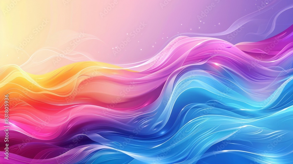 Harmonious flow of vivid digital color waves