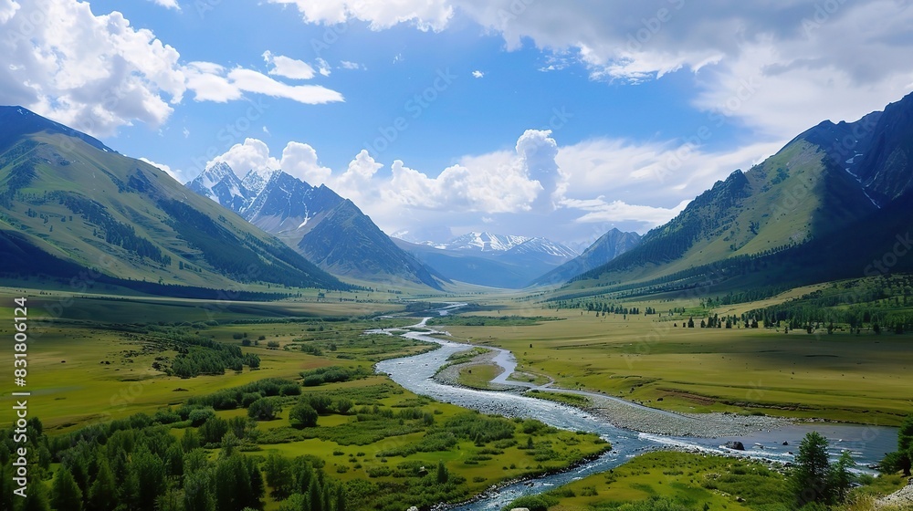 Altay's Vast Expanse: Breathtaking Scenery of Mountains and Valleys, A Pristine and Majestic Natural Landscape