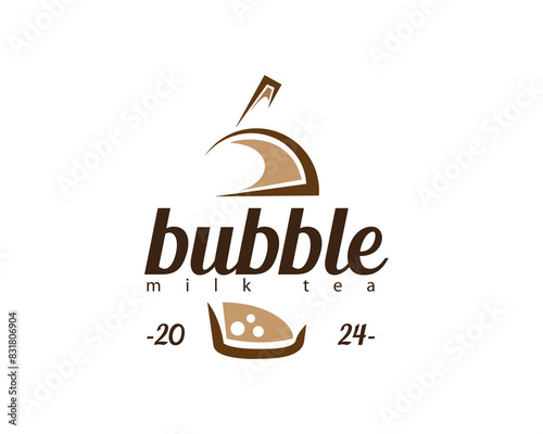 creative bubble and cup drink logo for drink store