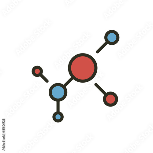 Polymer molecule icon. Science symbol. Vector illustration