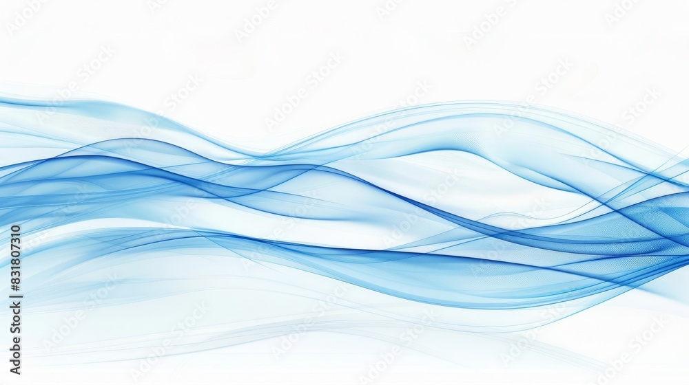 Clean white surface hosts the mesmerizing motion of blue waves Clean white surface hosts the mesmerizing motion of blue waves