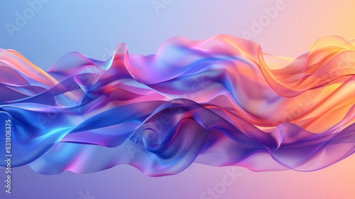 Vibrant digital wave cascades with flowing colors