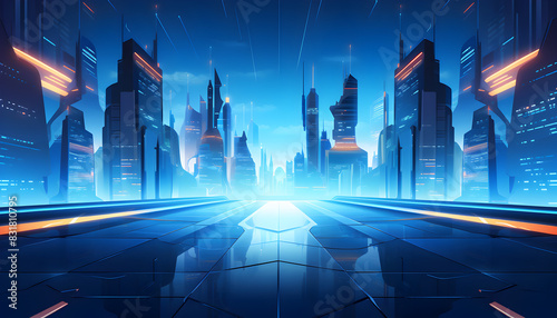 Modern futuristic sci fi background Digital Horizon: Futuristic Sci-Fi Landscape Techno Future: Sleek Sci-Fi Background Design