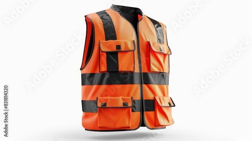 Delivery service reflective vest, isolated on white background,