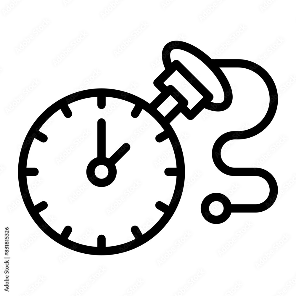 Pocket Watch Vector Line Icon Design Pocket Watch Vector Line Icon Design