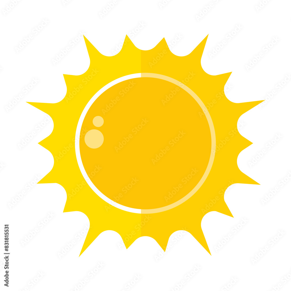 Sun symbol icon on isolated background. Vector illustration.
Sun symbol icon on isolated background. Vector illustration.