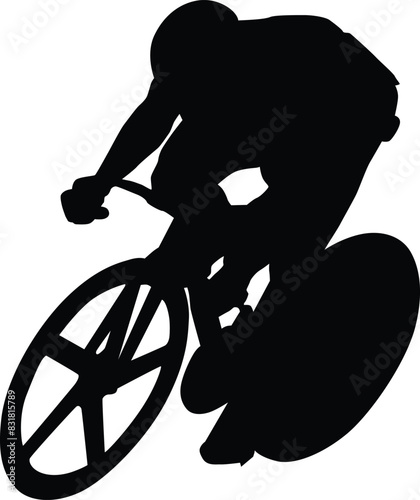 Track cyclist silhouette full body. People cycling illustration. Sport biking tournament in vector.