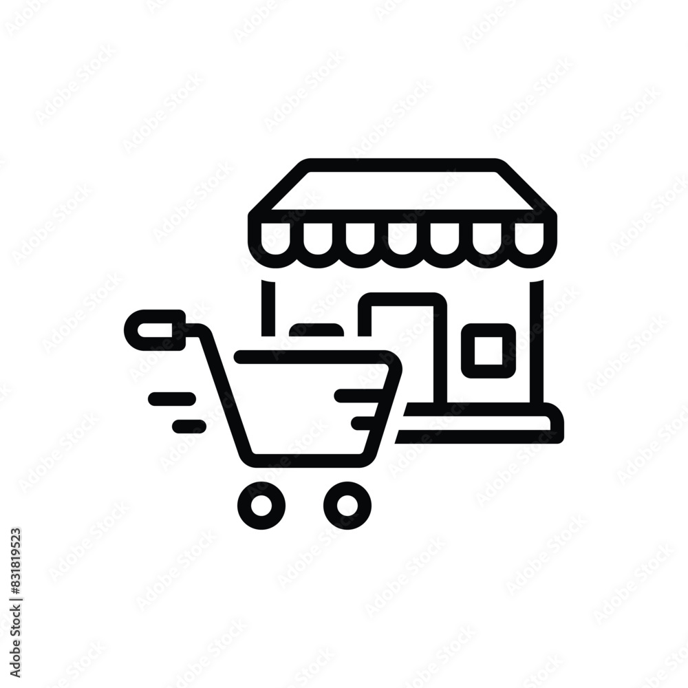 Black line icon for outlet Black line icon for outlet