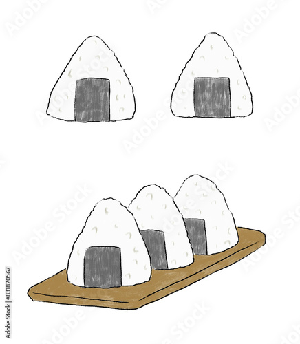 おにぎり　鉛筆描き